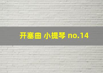 开塞曲 小提琴 no.14